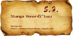 Stanga Honorátusz névjegykártya
